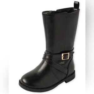 Children’s Place|Baby girl,toddler Tall Black faux Leather Buckle Boots,size 7•